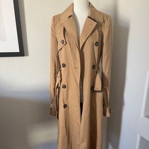 ASOS Long Camel Belted Trenchcoat Misses Size 2